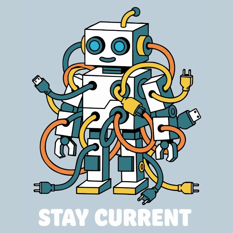 Restez à jour robot câble art