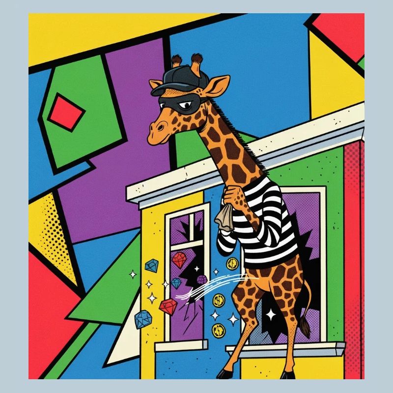 Giraffe Voleuse Pop Art