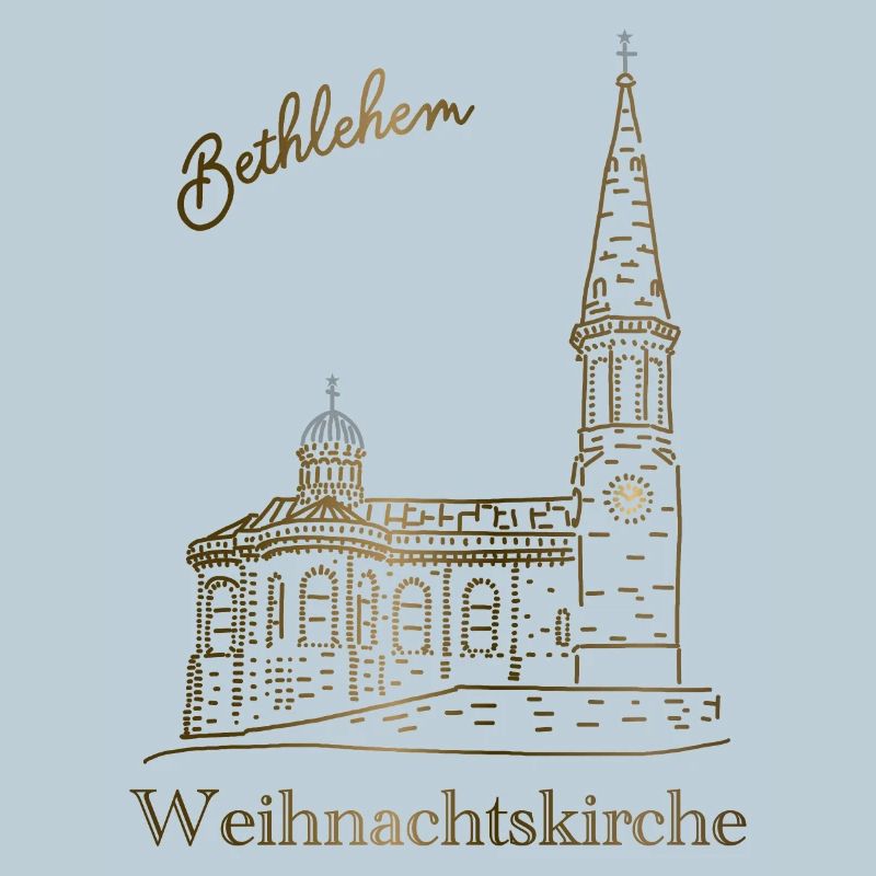 Weihnachtskirche Bethlehem, handgezeichnet