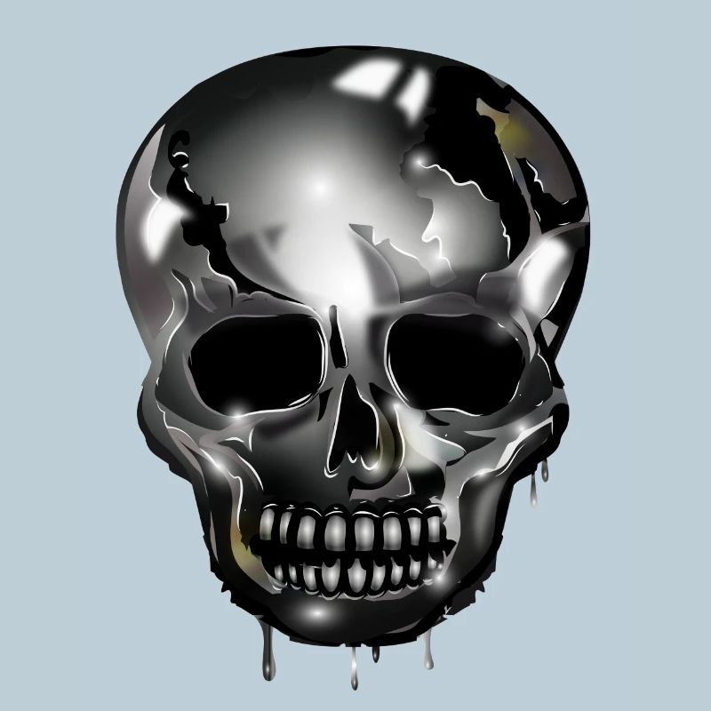 extravagant skull colored in chrome look