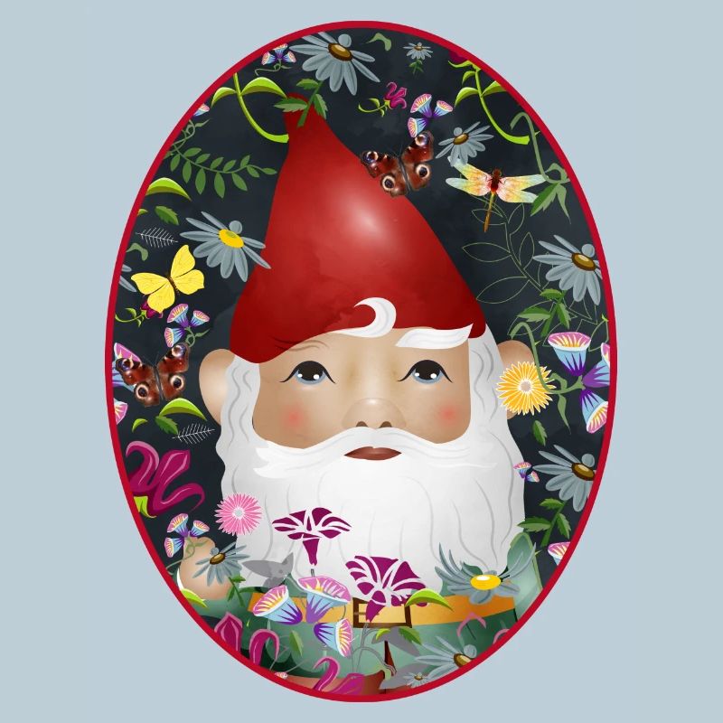 Jardin magique mignon de fleurs de nain de jardin