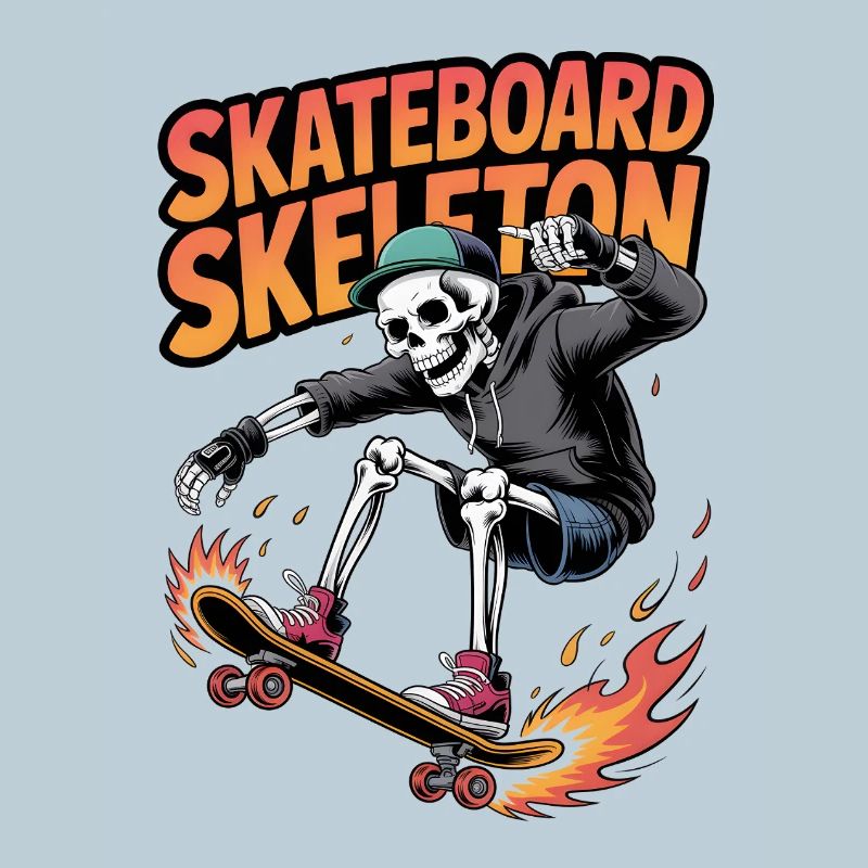 Skateboard Squelette Design Dynamique