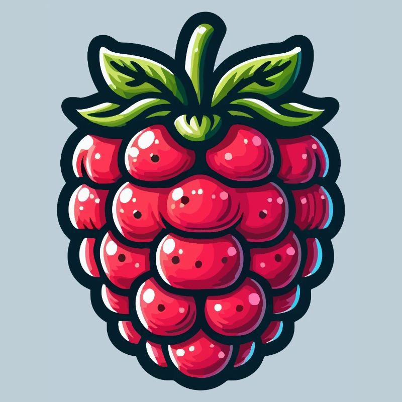 Raspberry Pop Cartoon Red