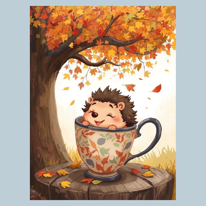 EG Igel in Tasse I Herbst I Urlaub I Geschenkidee