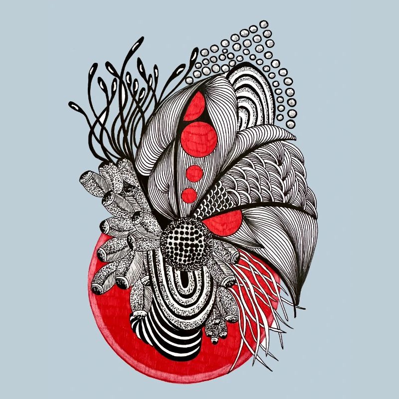 Red Orbs Line Plant