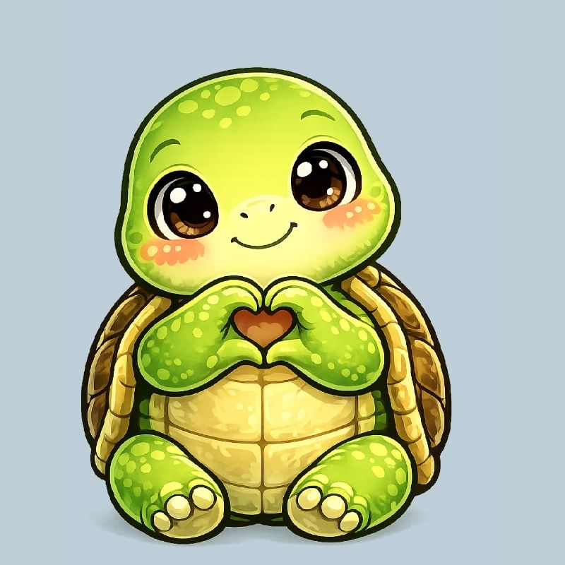 Tortue robuste avec baiser de patte