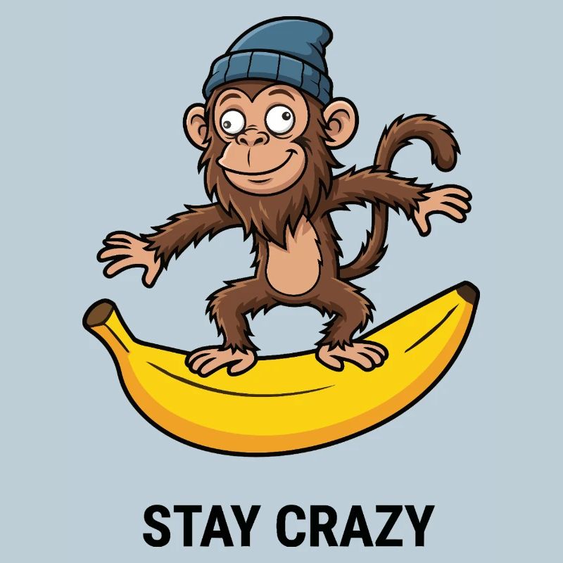 Crazy Monkey on Banana Tee