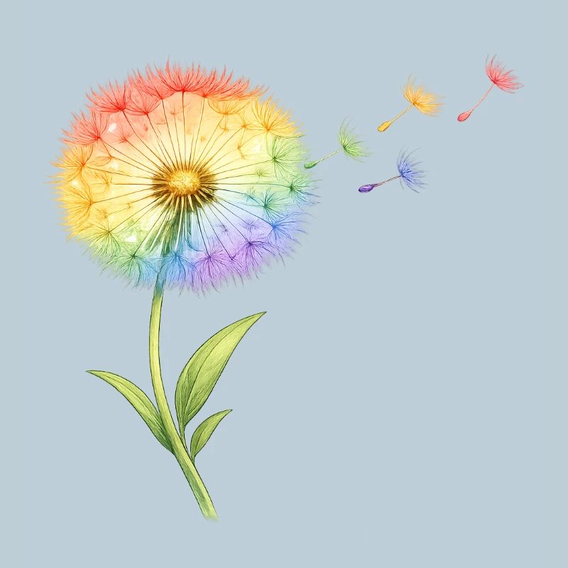Regenbogen Pusteblume