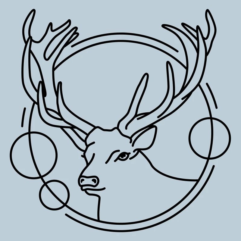 Cerf en forme géométrique - Conception d’art au trait