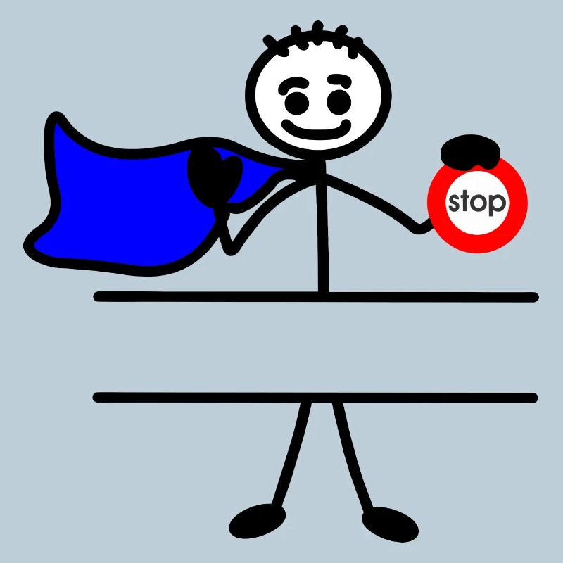 Héros avec cape et arrêt de panneau