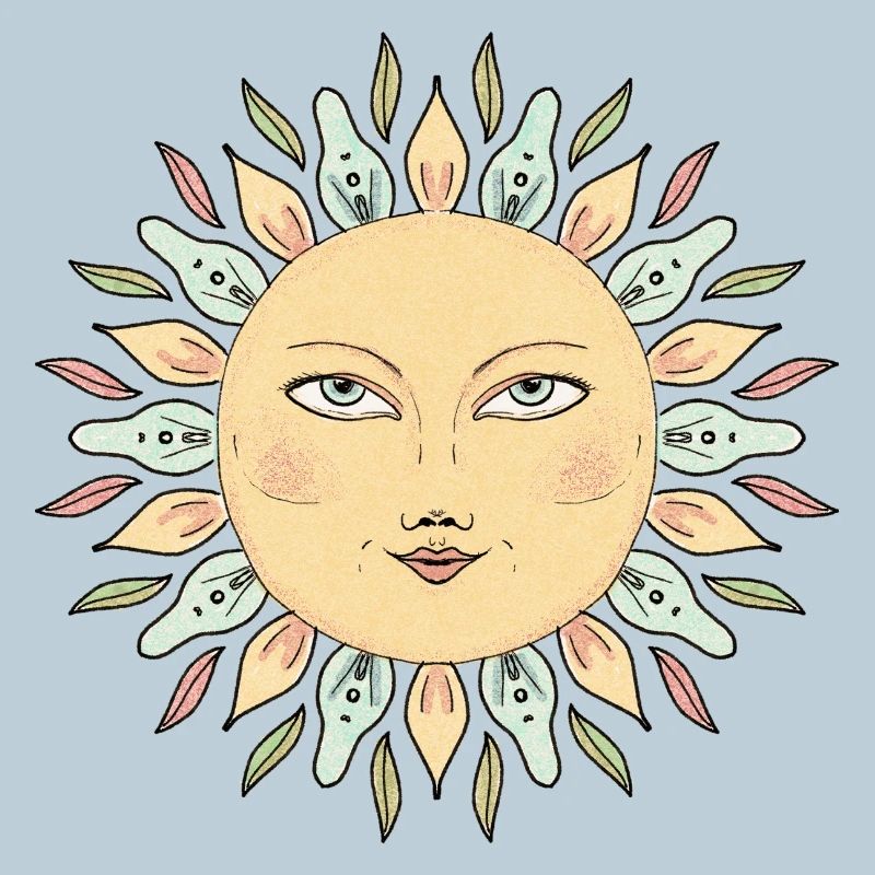 Sonnengesicht Mandala Stil