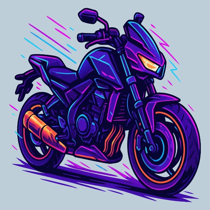 Neon motorcycle vibe