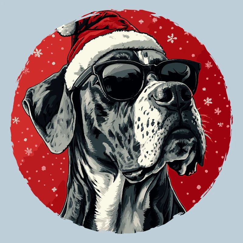 Festive Great Dane with sunglasses