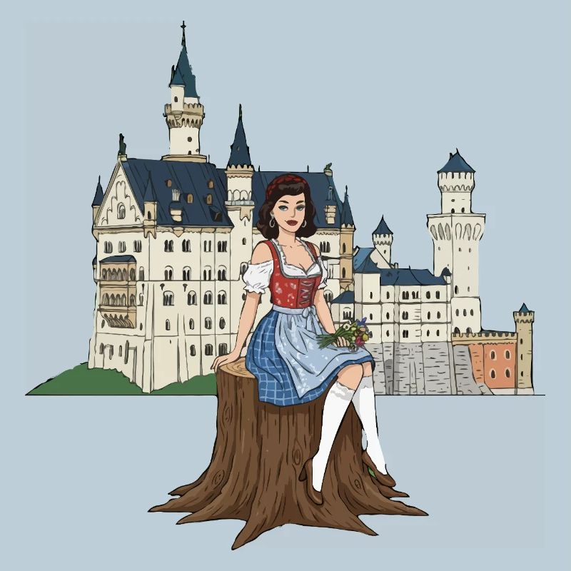 Bavarian pin-up for Neuschwanstein