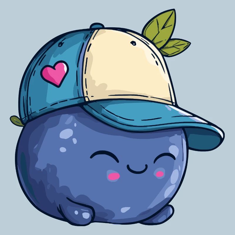 Kawaii Blaubeere mit Cap