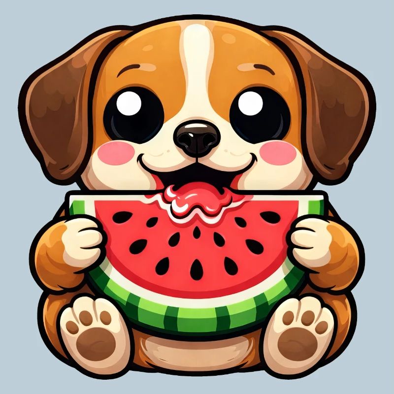 Dessin animé de petit beagle mignon Chibi Kawaii Melon