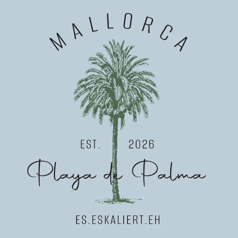 Mallorca palm tree logo est. 2026