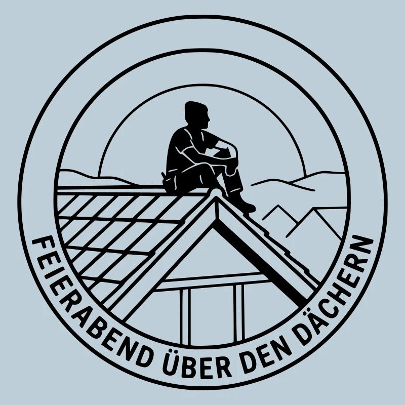 Dachdecker Feierabend über den Dächern