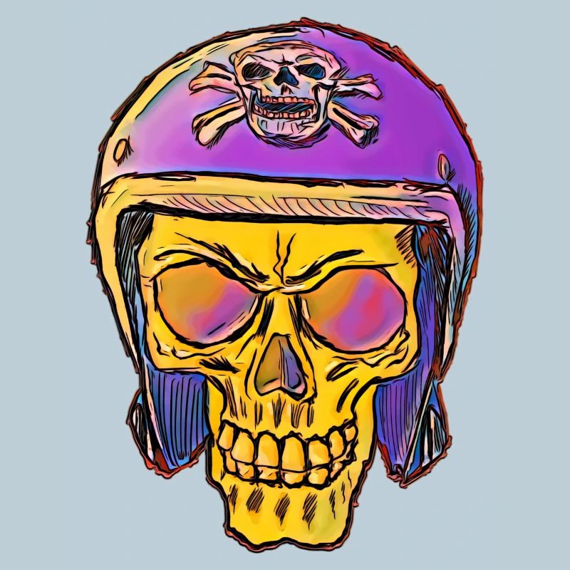 Skull with skull helmet