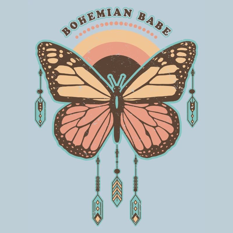 Bohemian Babe - Retro Boho Butterfly