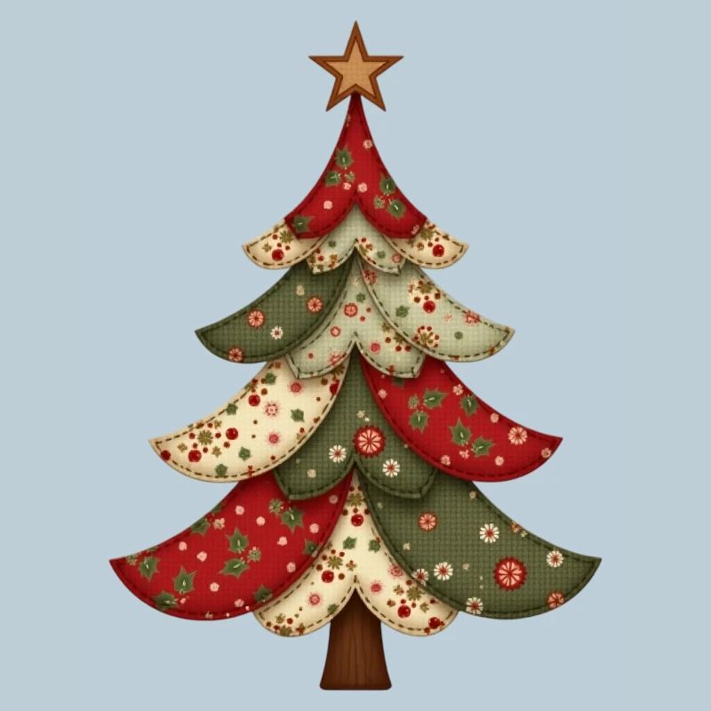 Vintage Patchwork Weihnachtsbaum – Gemütliches Qui