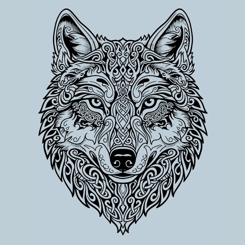 Celtic Wolf's Head