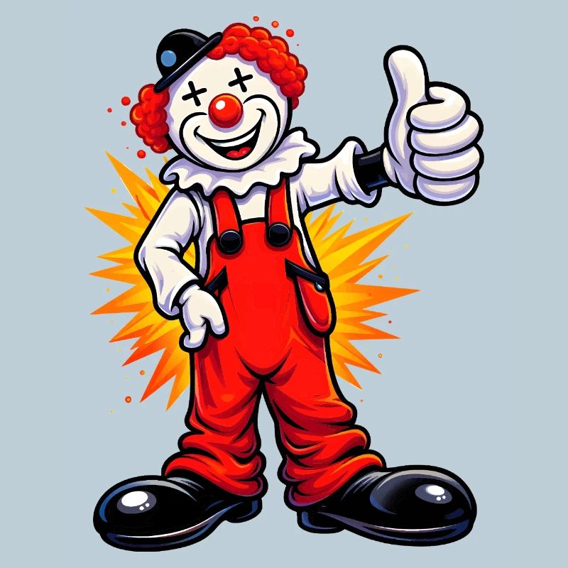 Clown joyeux avec un pouce levé