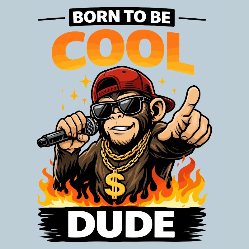 Born to Be Cool Dude Monkey