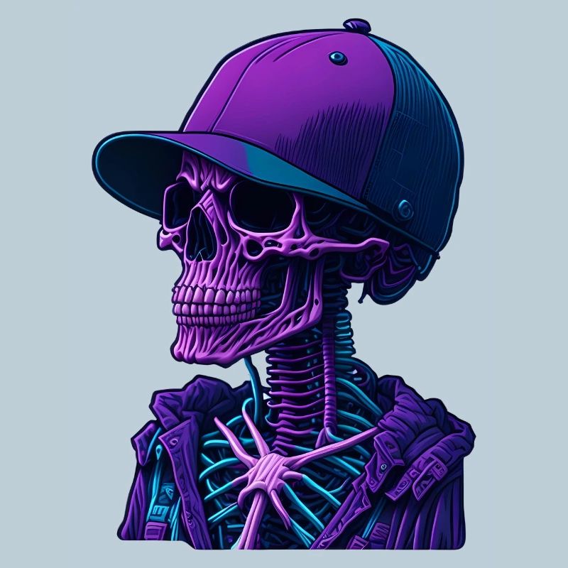 Squelette avec casquette
