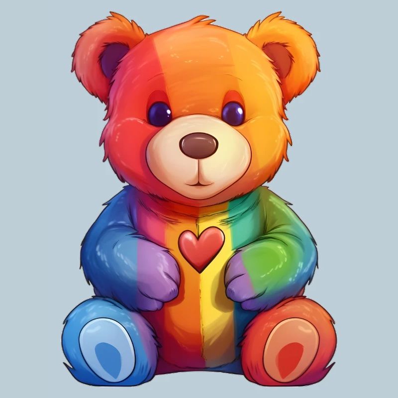 Regenbogen Herz Bär Plüsch