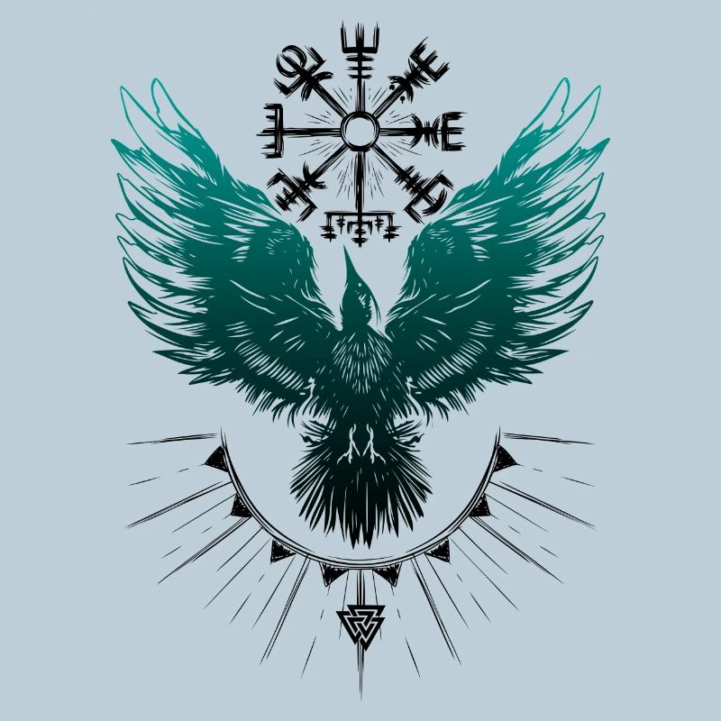 Wikinger Rabe Vegvisir Valknut