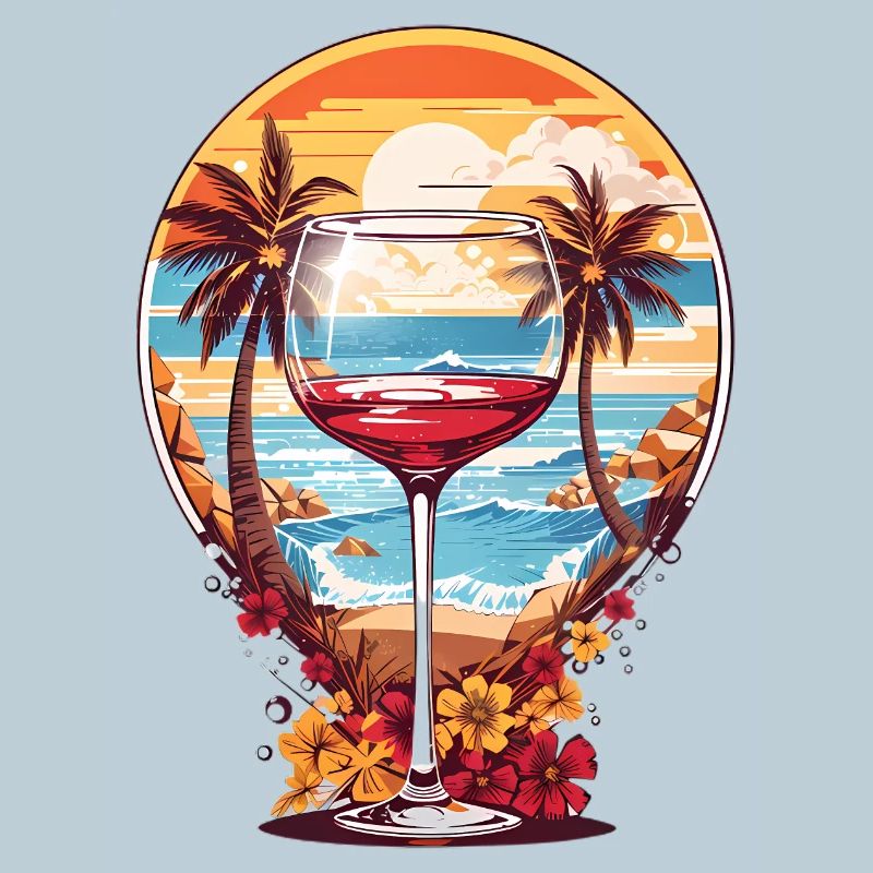 Verre de vin de plage