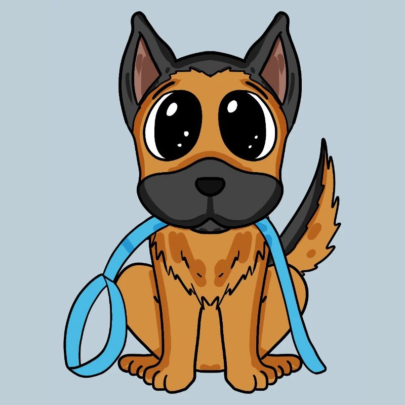 Cute dog with bow - German Shepherd