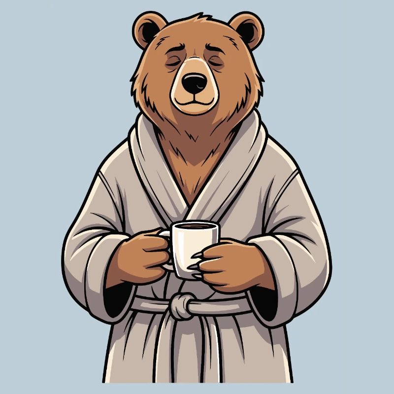 Bear with coffee