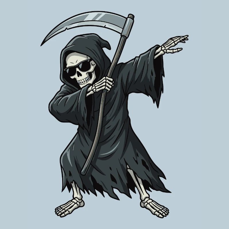 Dabbing Grim Reaper – Dessin animé Drôle du Crâne