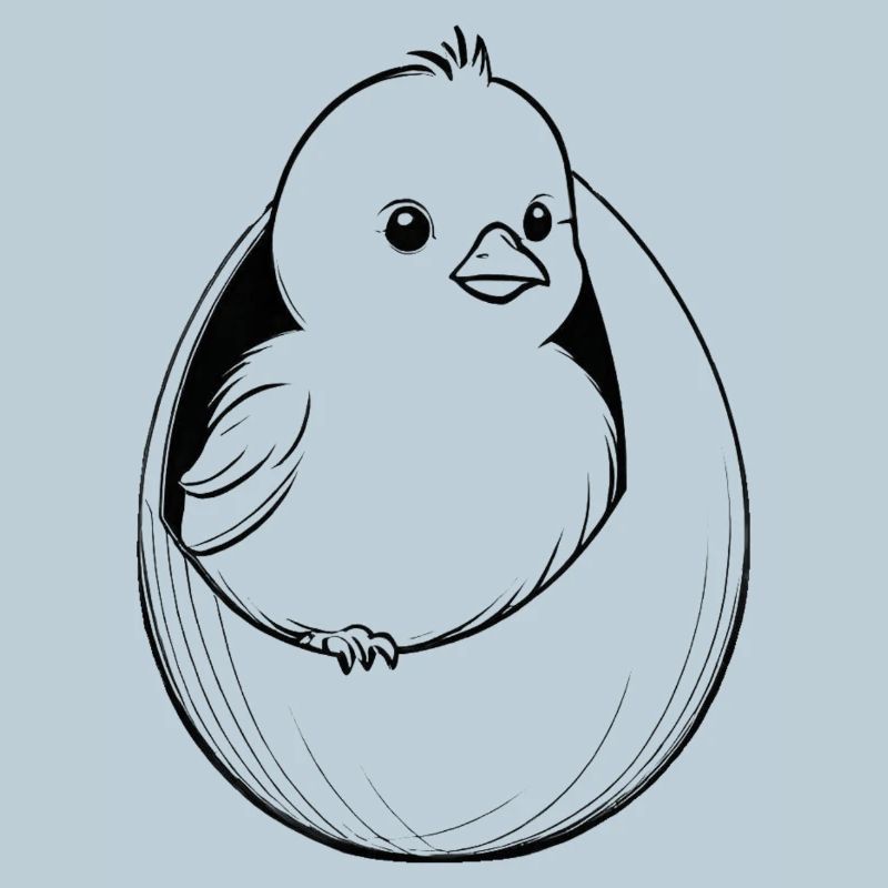 Bird quail in egg