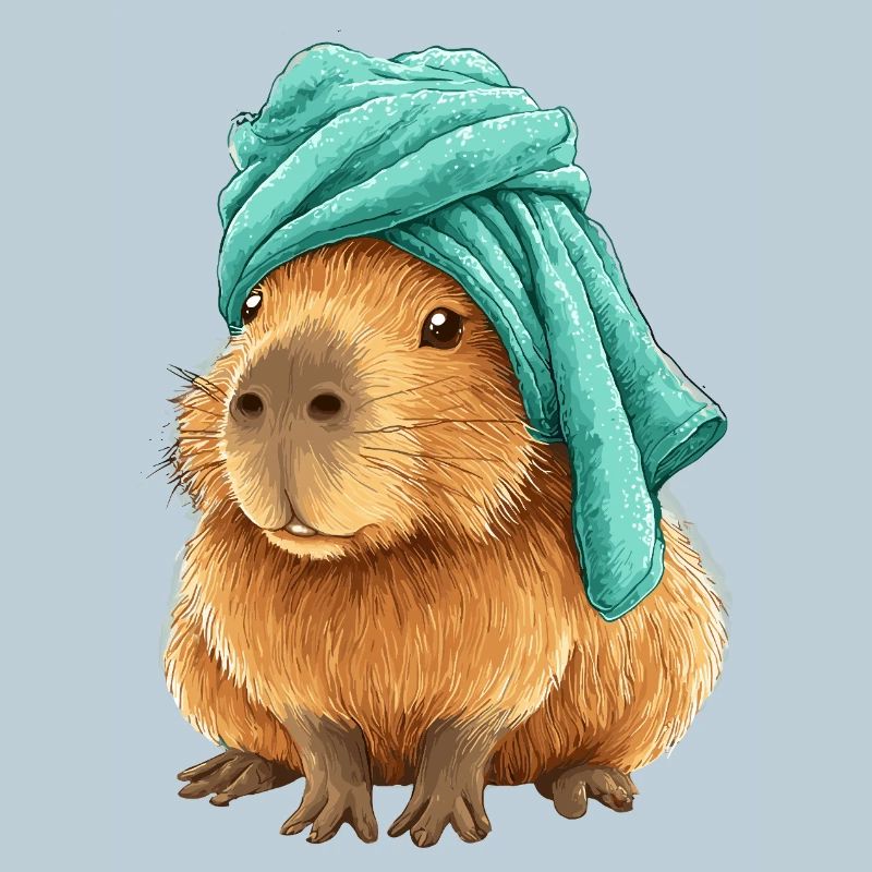 Capybara with cloth