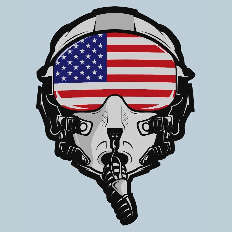 US Pilot Helmet with American Flag