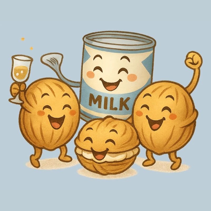 Condensed milk with nut biscuits