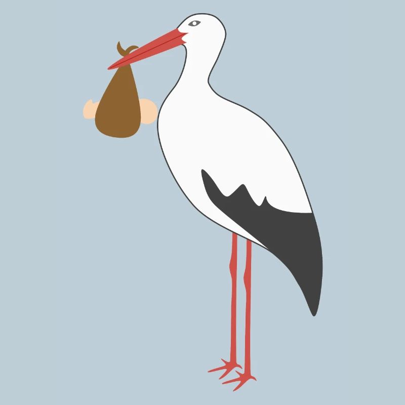 Storch bringt ein Baby