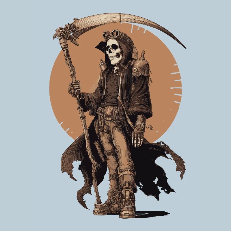 Steampunk Grim Reaper – Style Industriel
