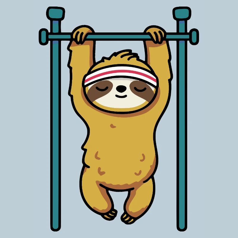 Fitness Sloth Pull-Up Gym Humor