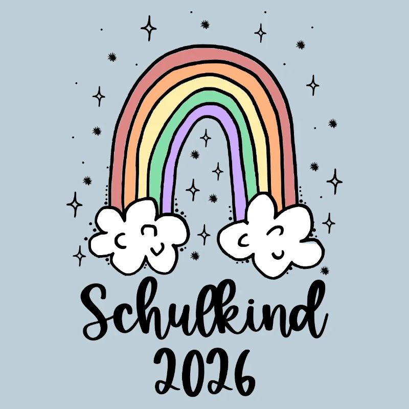 Schulkind 2026 Einschulung Mädchen Regenbogen