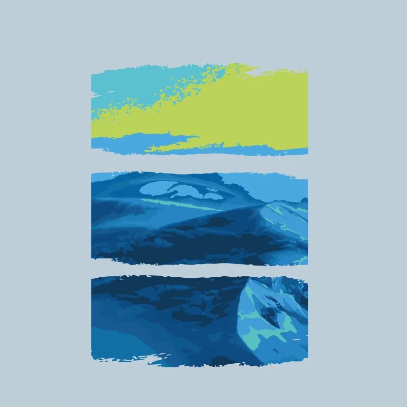 Blaugrüne Landschaft Meer