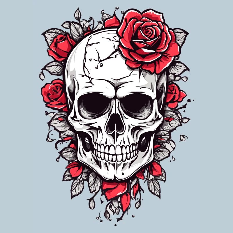 Skull with roses