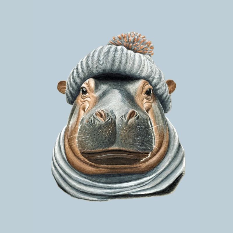 Hippopotamus Bobble Hat