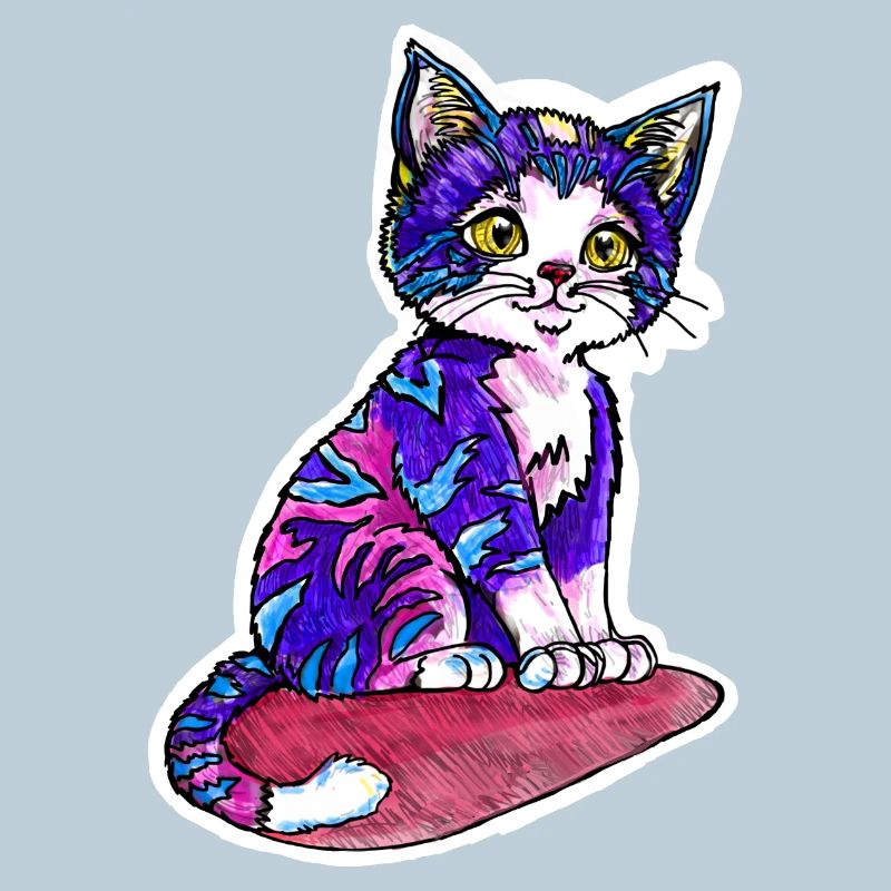 Petit chat à la fourrure violette