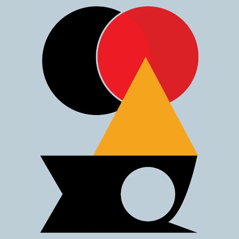 Red circle on golden triangle
