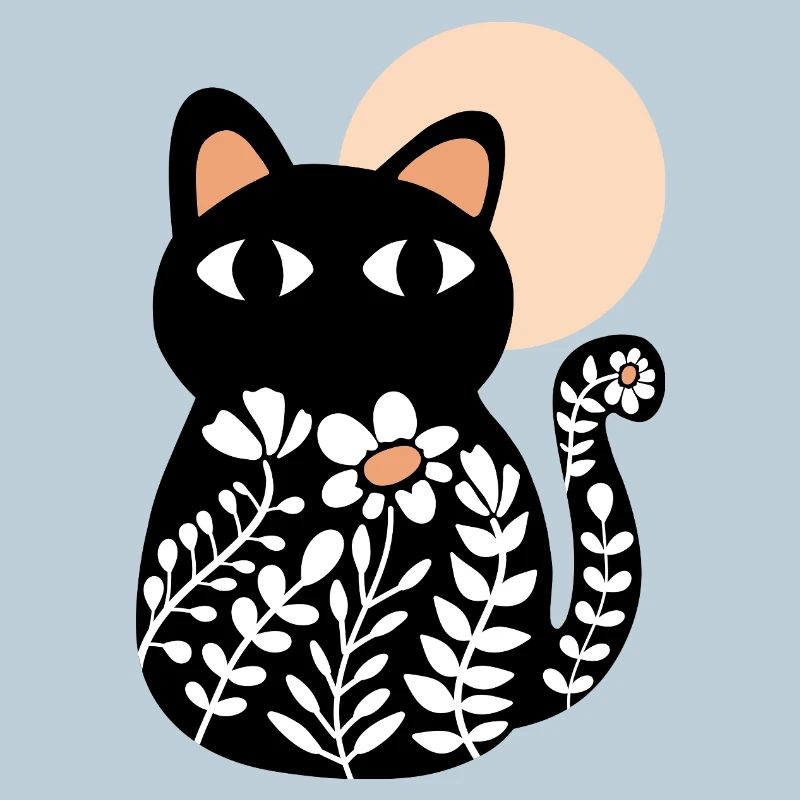 Chat en fleurs