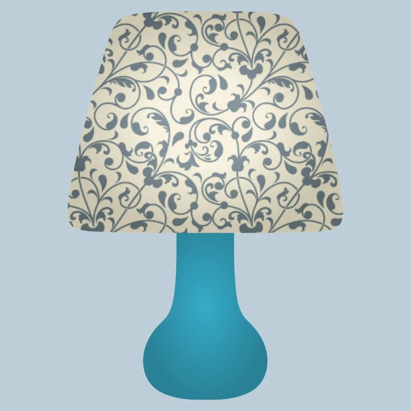 Blue Floral Scroll Lamp Shade